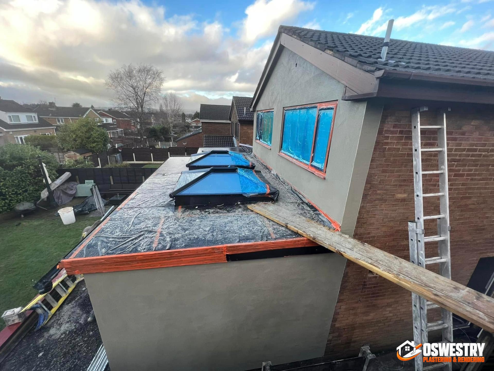 Completed plastering and rendering work in the Oswestry area