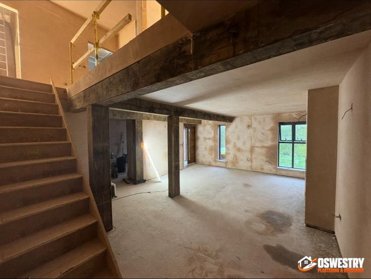 Completed plastering and rendering work in the Oswestry area