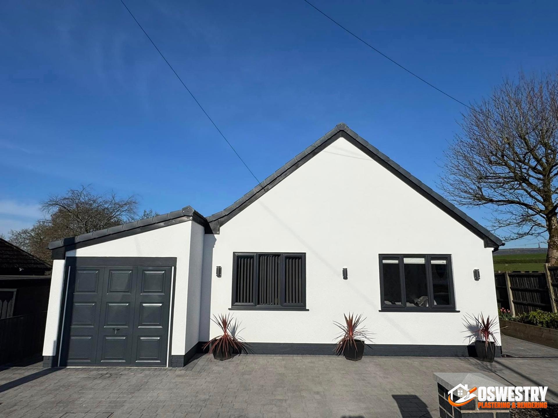 Completed plastering and rendering work in the Oswestry area
