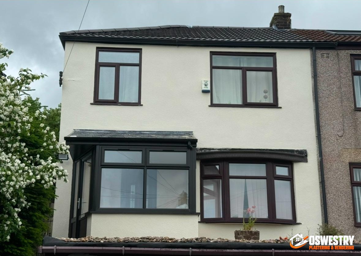 Completed plastering and rendering work in the Oswestry area