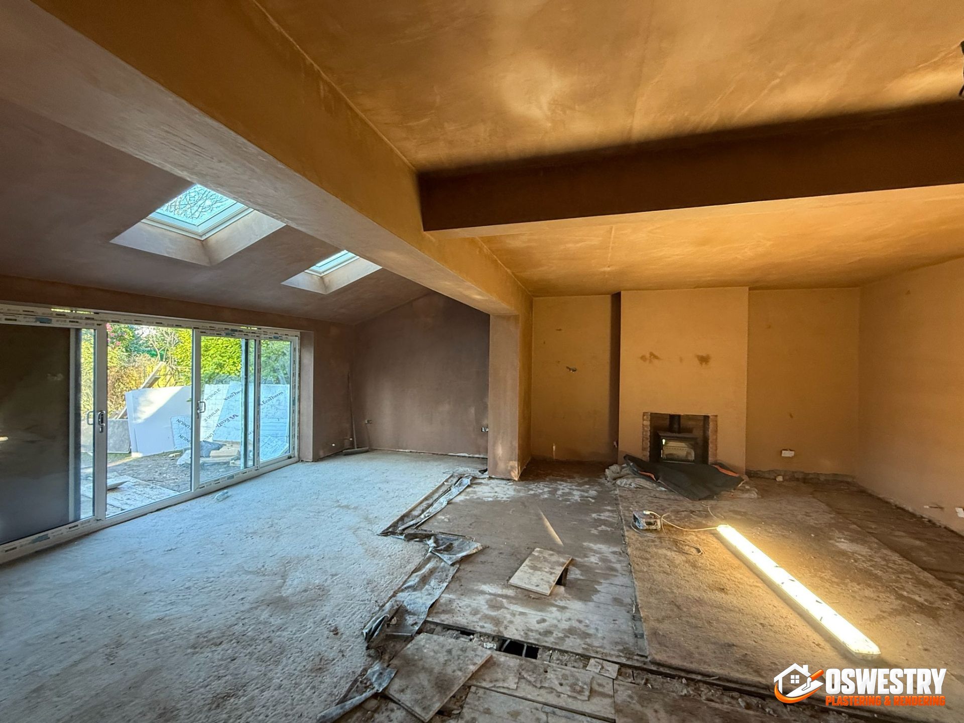 Completed plastering and rendering work in the Oswestry area