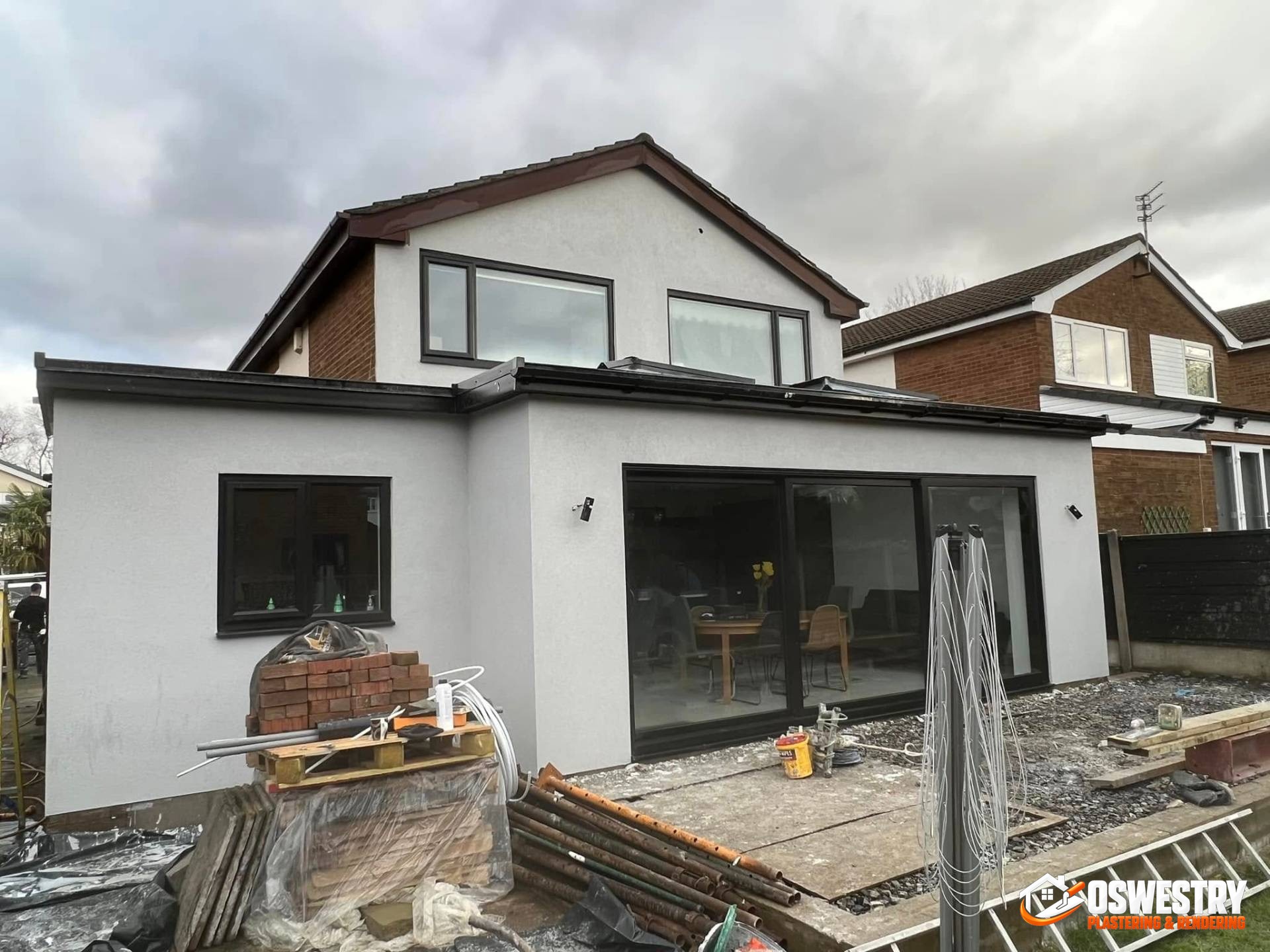Completed plastering and rendering work in the Oswestry area