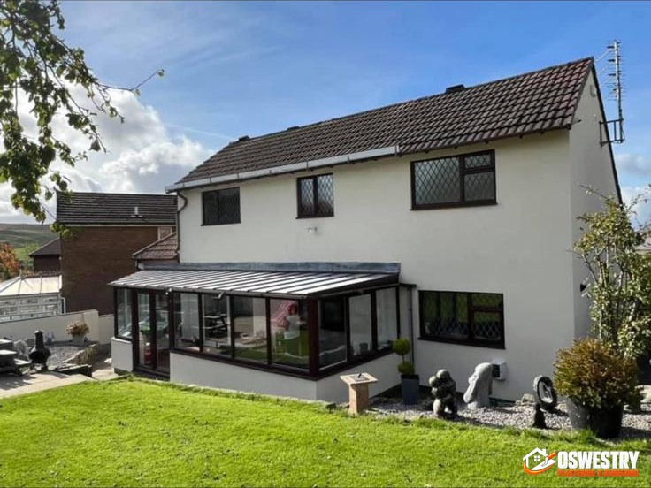 Completed plastering and rendering work in the Oswestry area