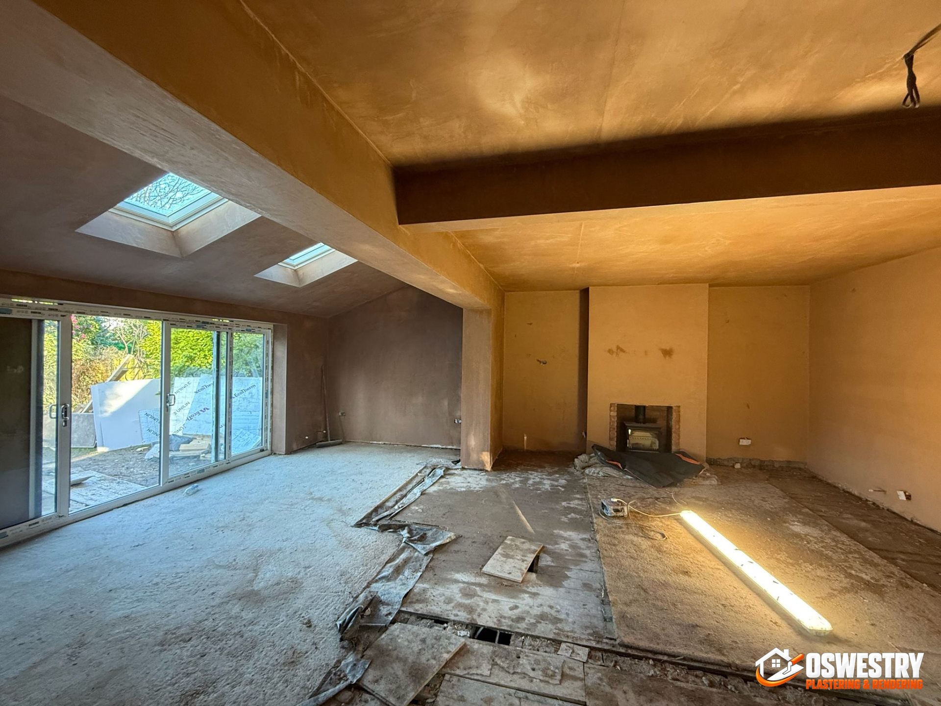 Completed plastering and rendering work in the Oswestry area