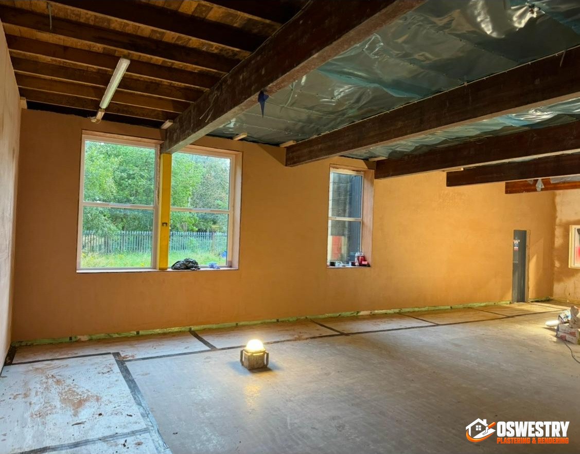 Completed plastering and rendering work in the Oswestry area