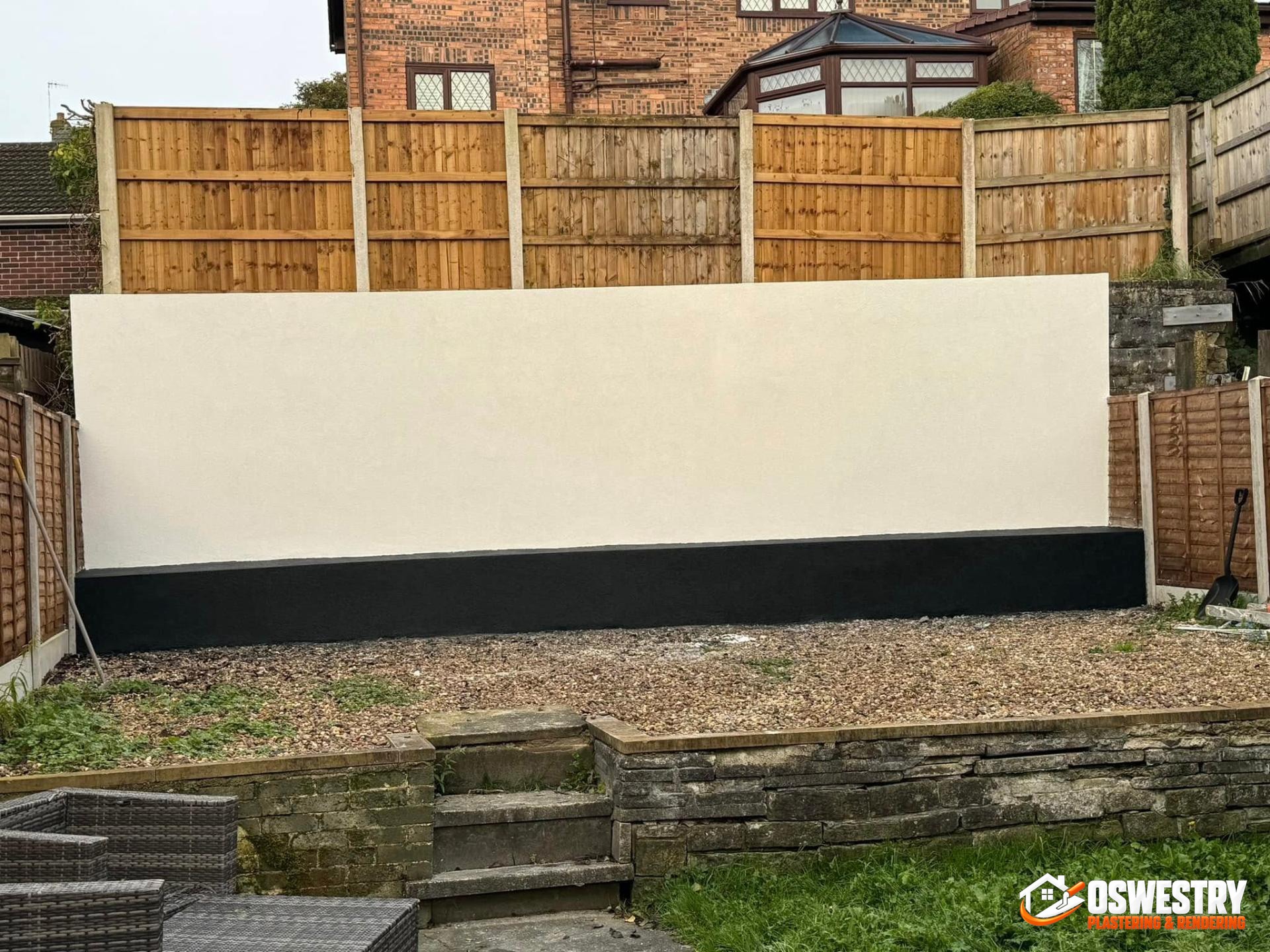 Completed plastering and rendering work in the Oswestry area