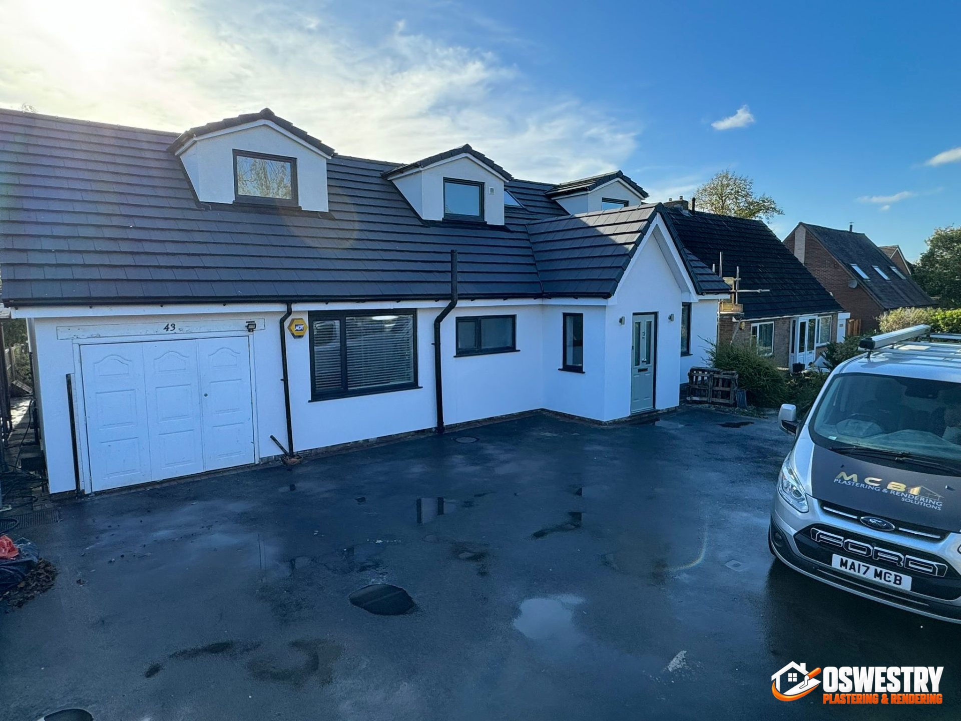 Completed plastering and rendering work in the Oswestry area