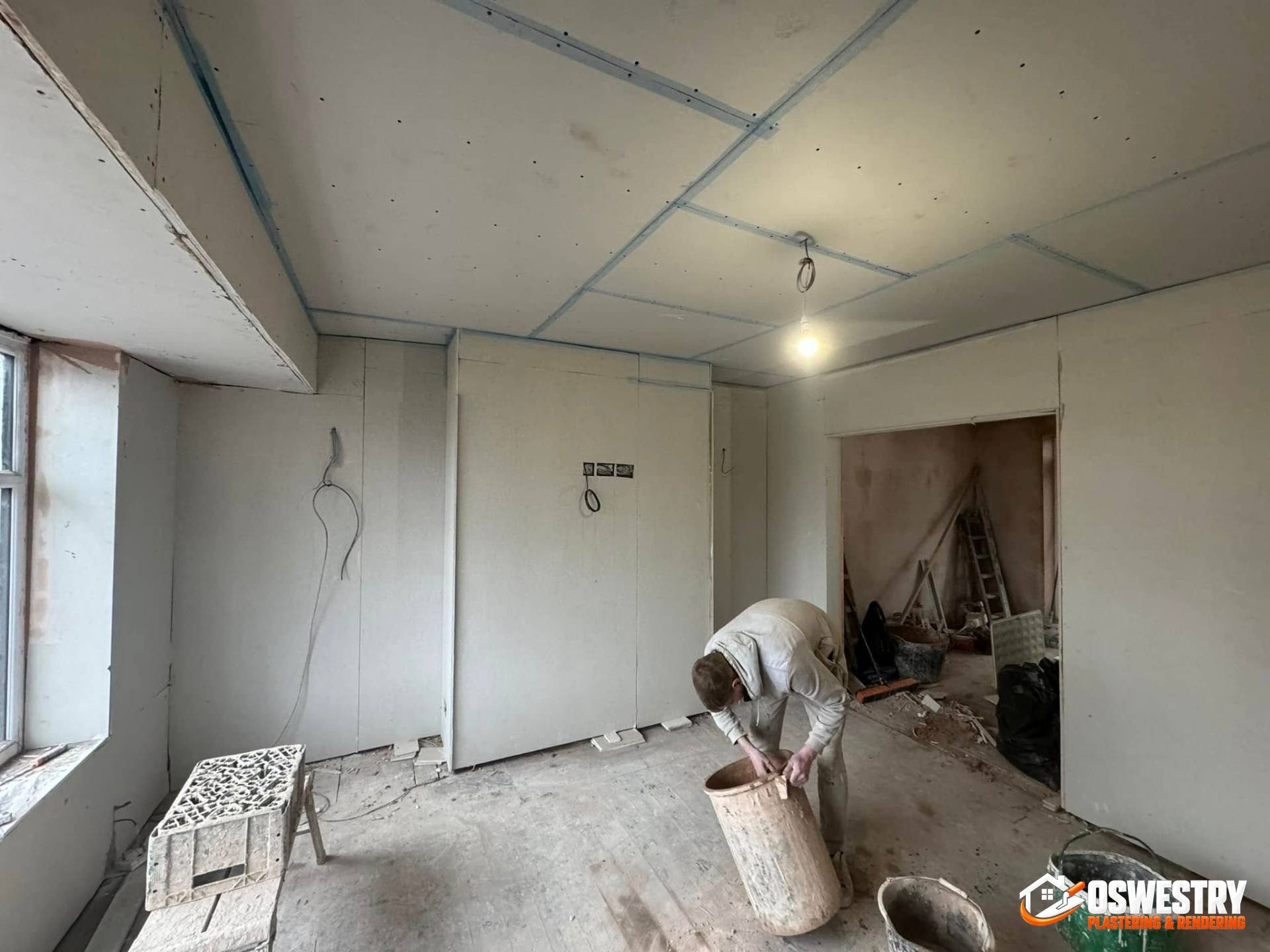 Completed plastering and rendering work in the Oswestry area
