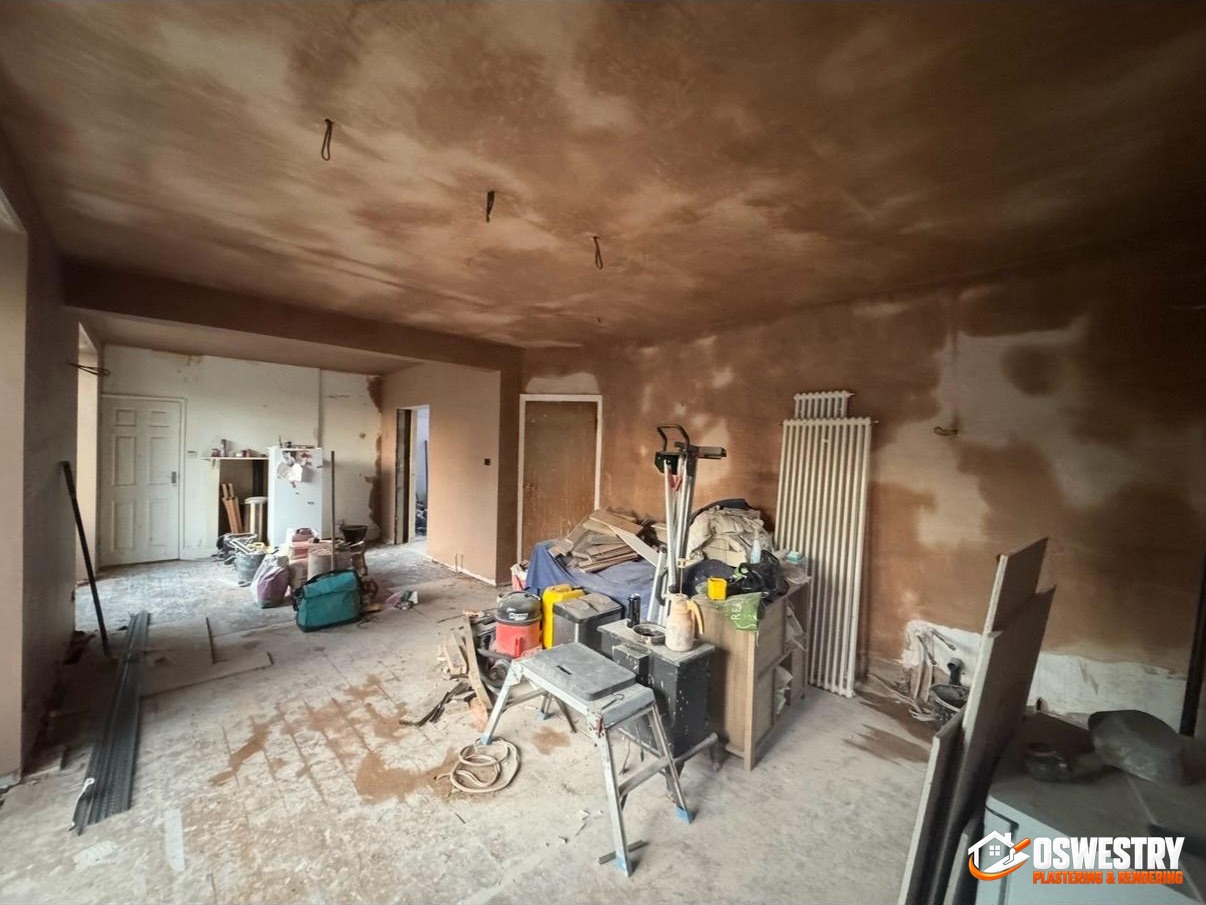 Completed plastering and rendering work in the Oswestry area