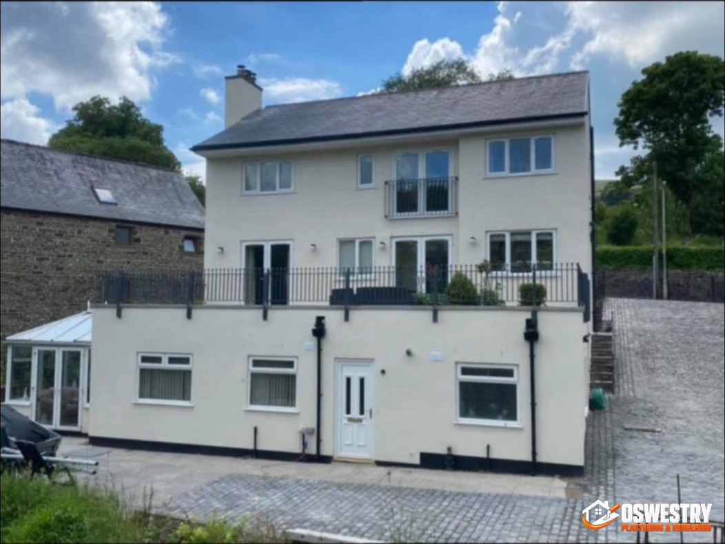 Completed plastering and rendering work in the Oswestry area