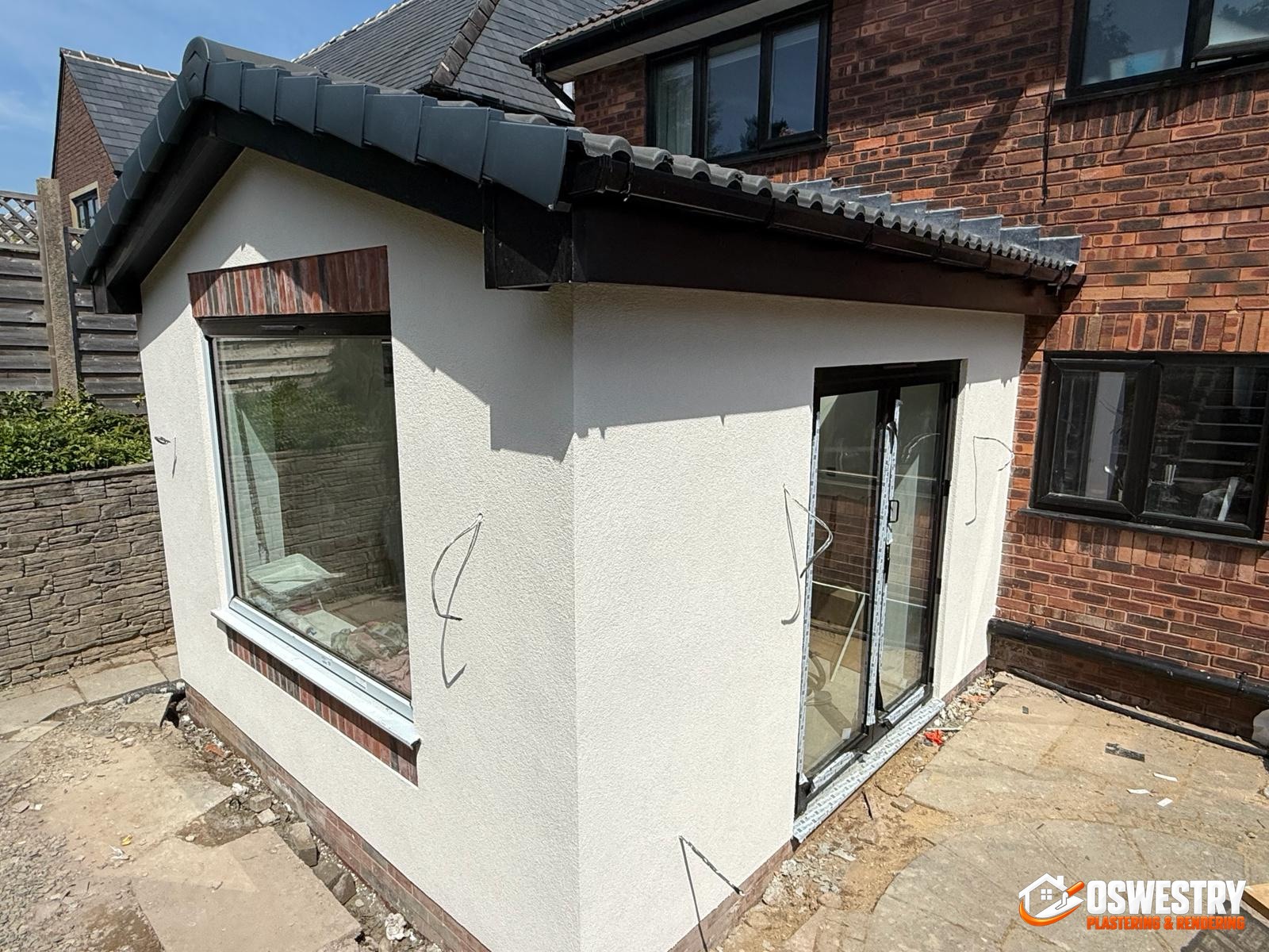Completed plastering and rendering work in the Oswestry area