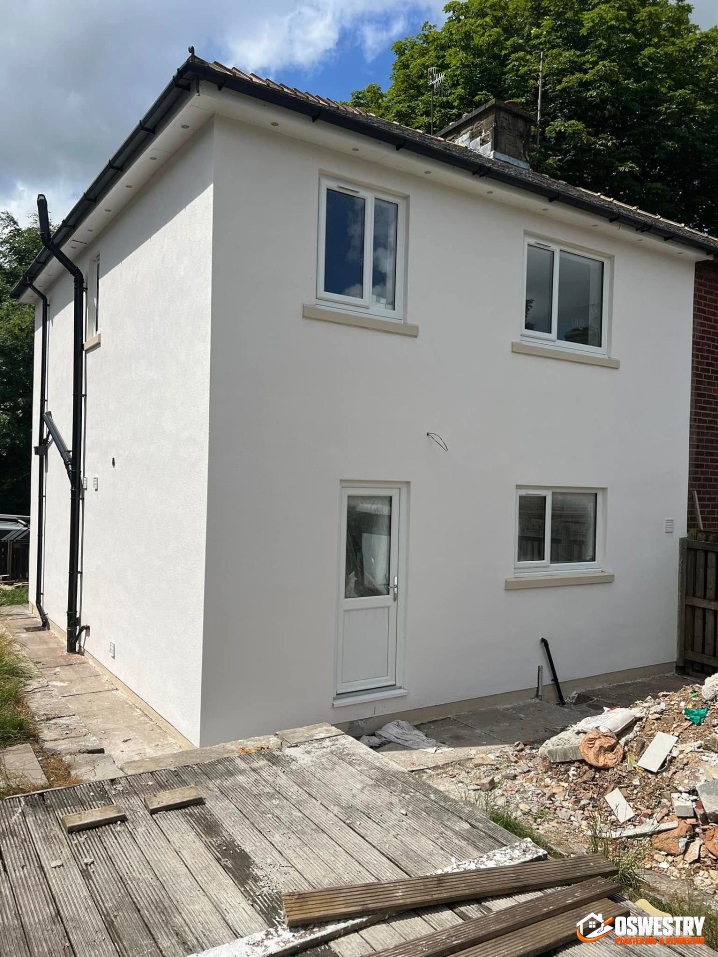 Completed plastering and rendering work in the Oswestry area