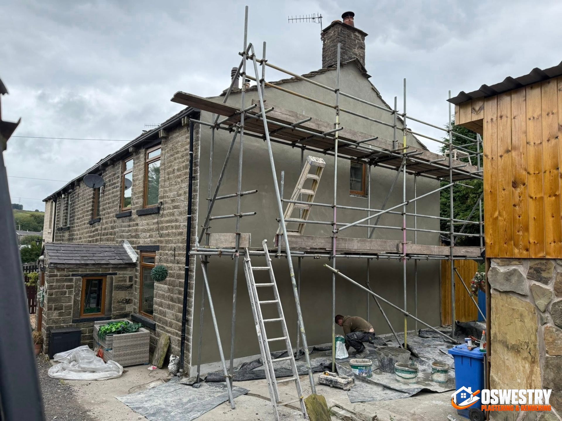 Completed plastering and rendering work in the Oswestry area