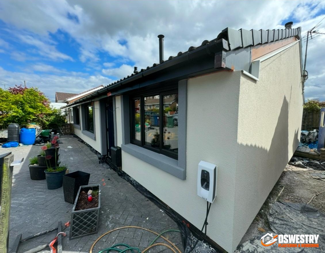 Completed plastering and rendering work in the Oswestry area
