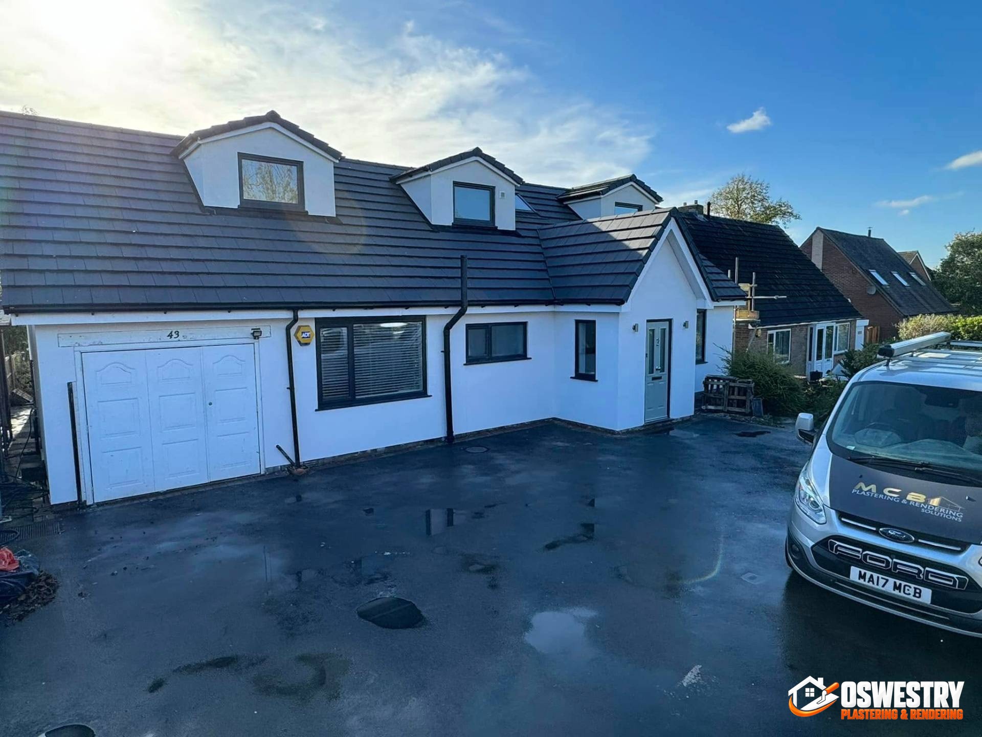 Completed plastering and rendering work in the Oswestry area