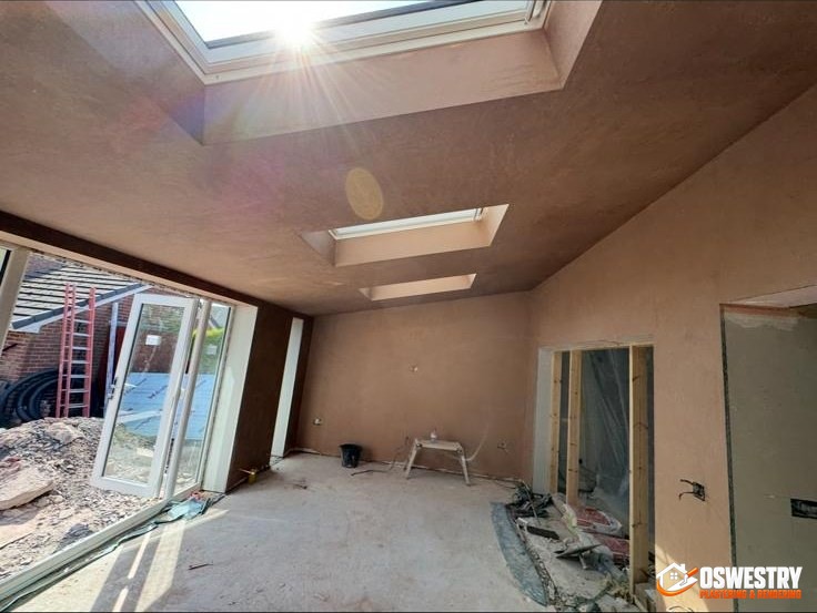 Full room re-plastered including new ceiling, flawless smooth finish throughout