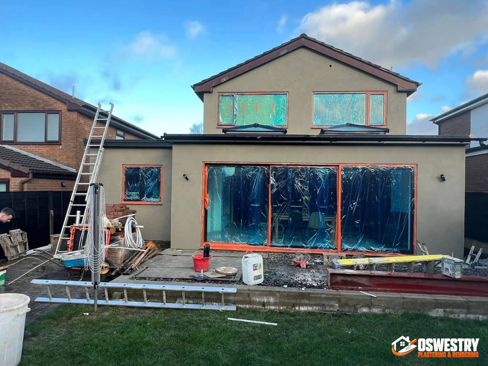 Completed plastering and rendering work in the Oswestry area