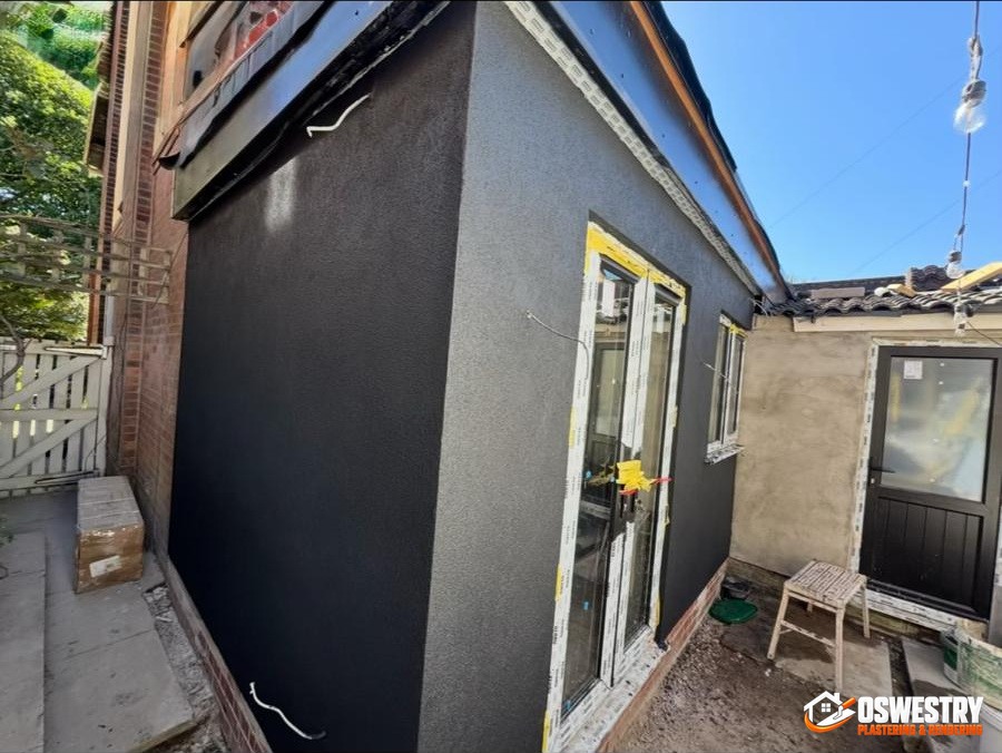 Completed plastering and rendering work in the Oswestry area