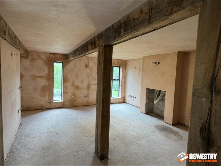 Completed plastering and rendering work in the Oswestry area