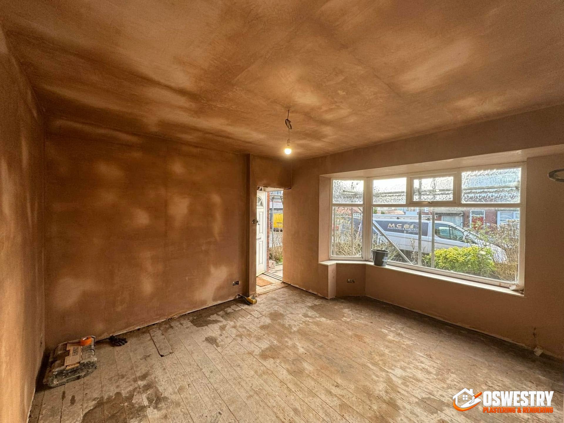 Completed plastering and rendering work in the Oswestry area