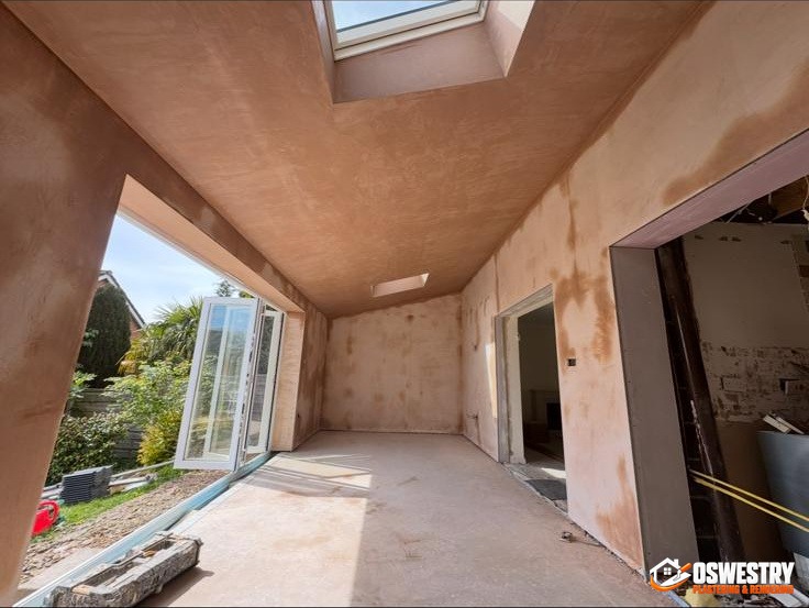 Completed plastering and rendering work in the Oswestry area