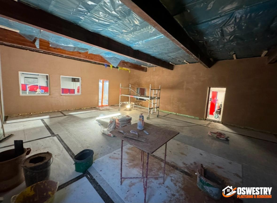 Completed plastering and rendering work in the Oswestry area
