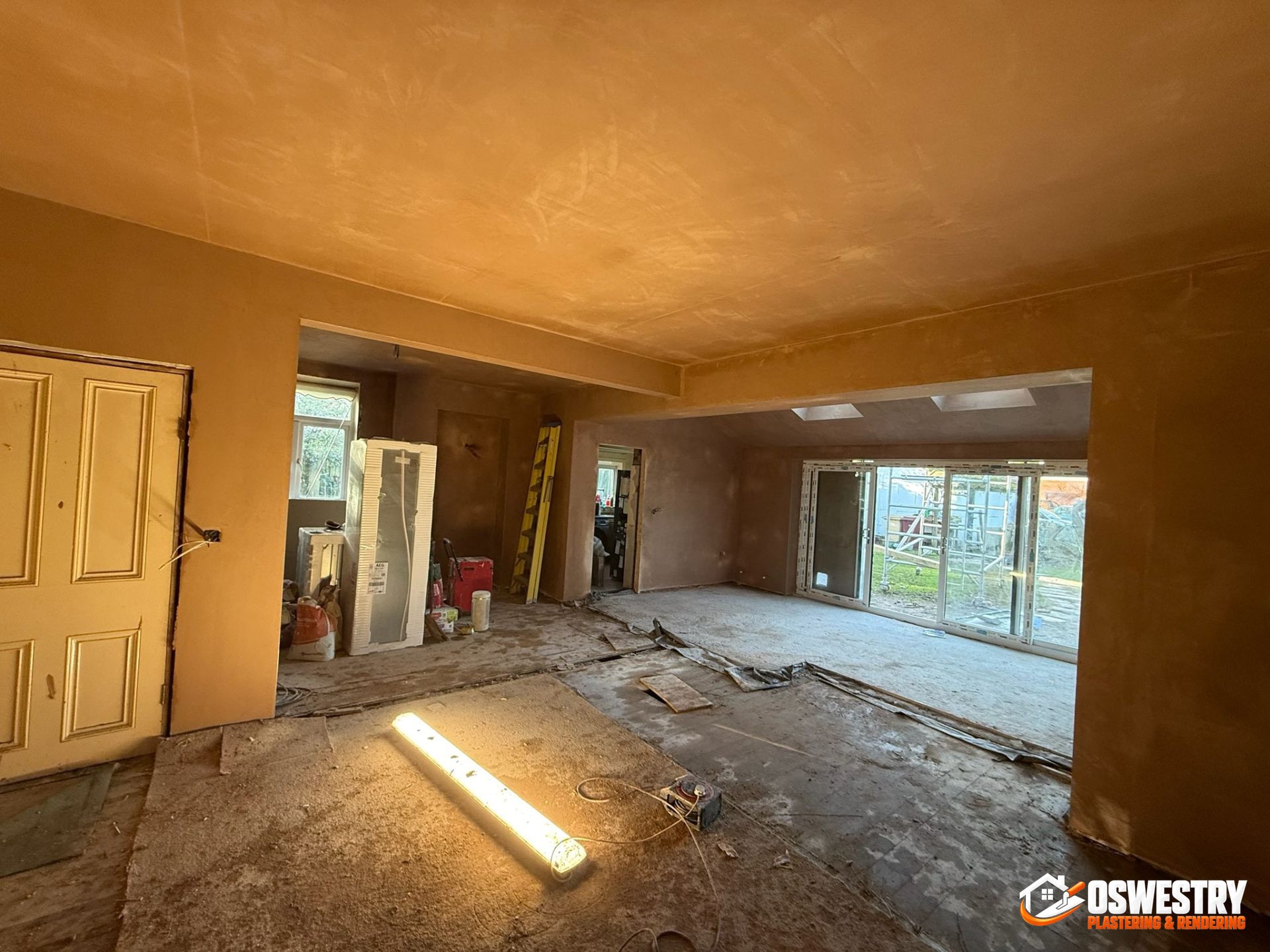 Completed plastering and rendering work in the Oswestry area