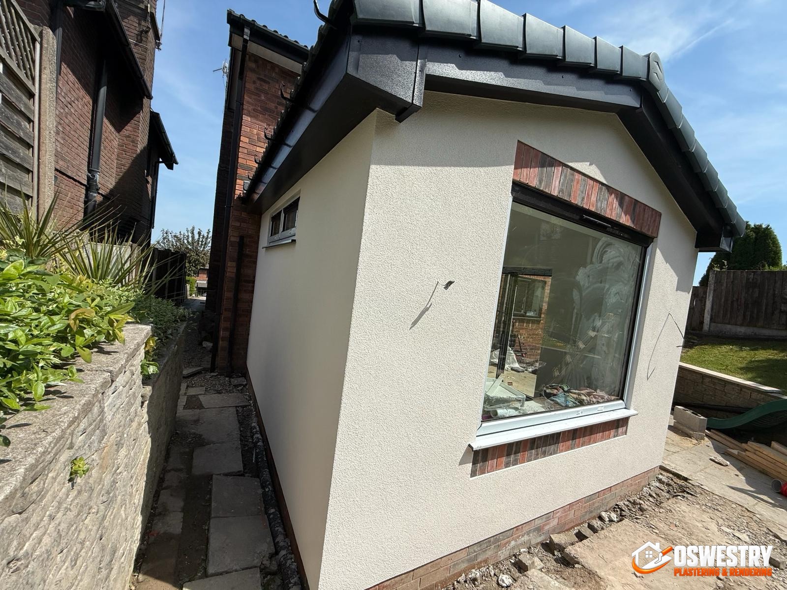 Completed plastering and rendering work in the Oswestry area