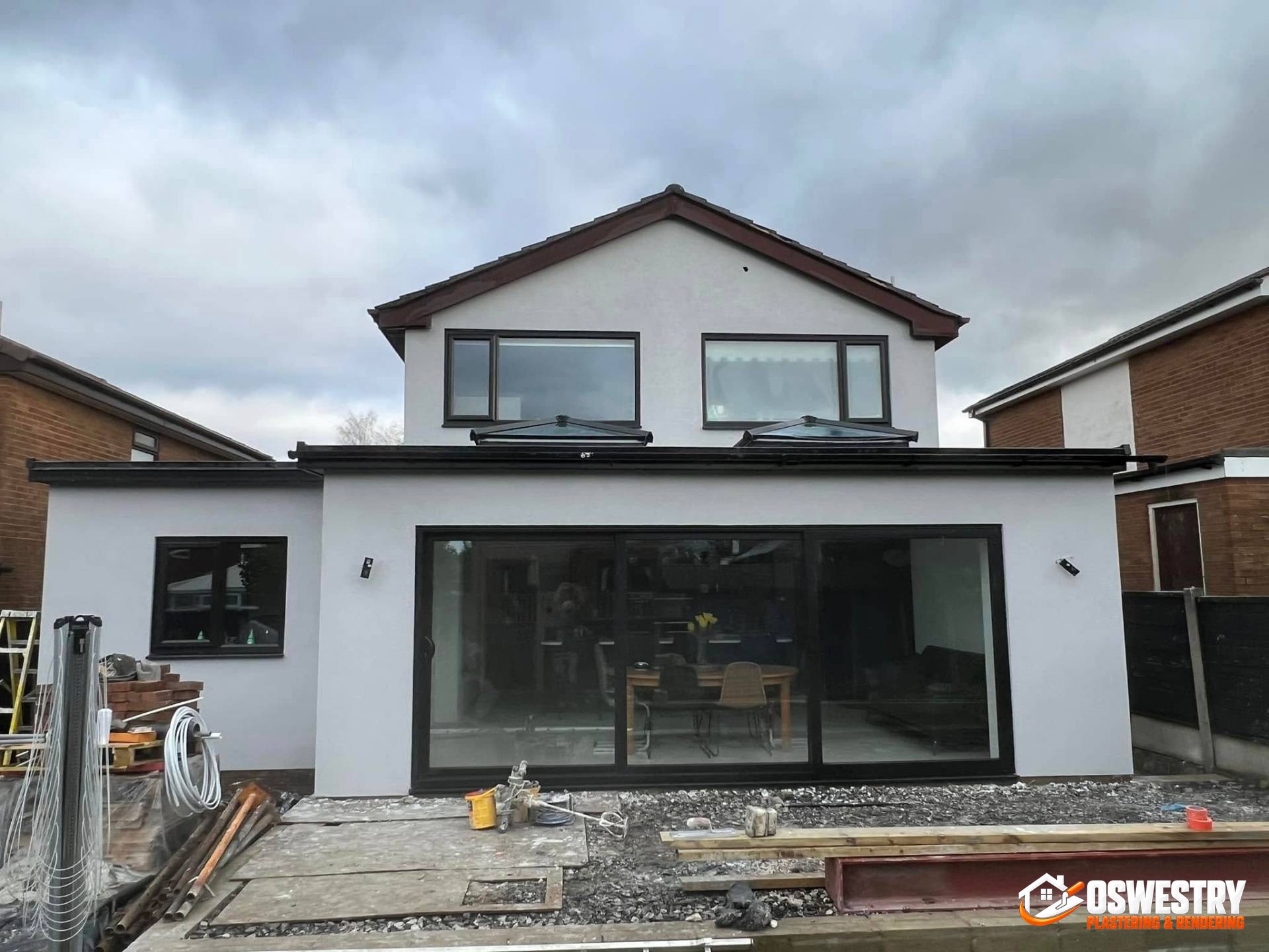 Completed plastering and rendering work in the Oswestry area